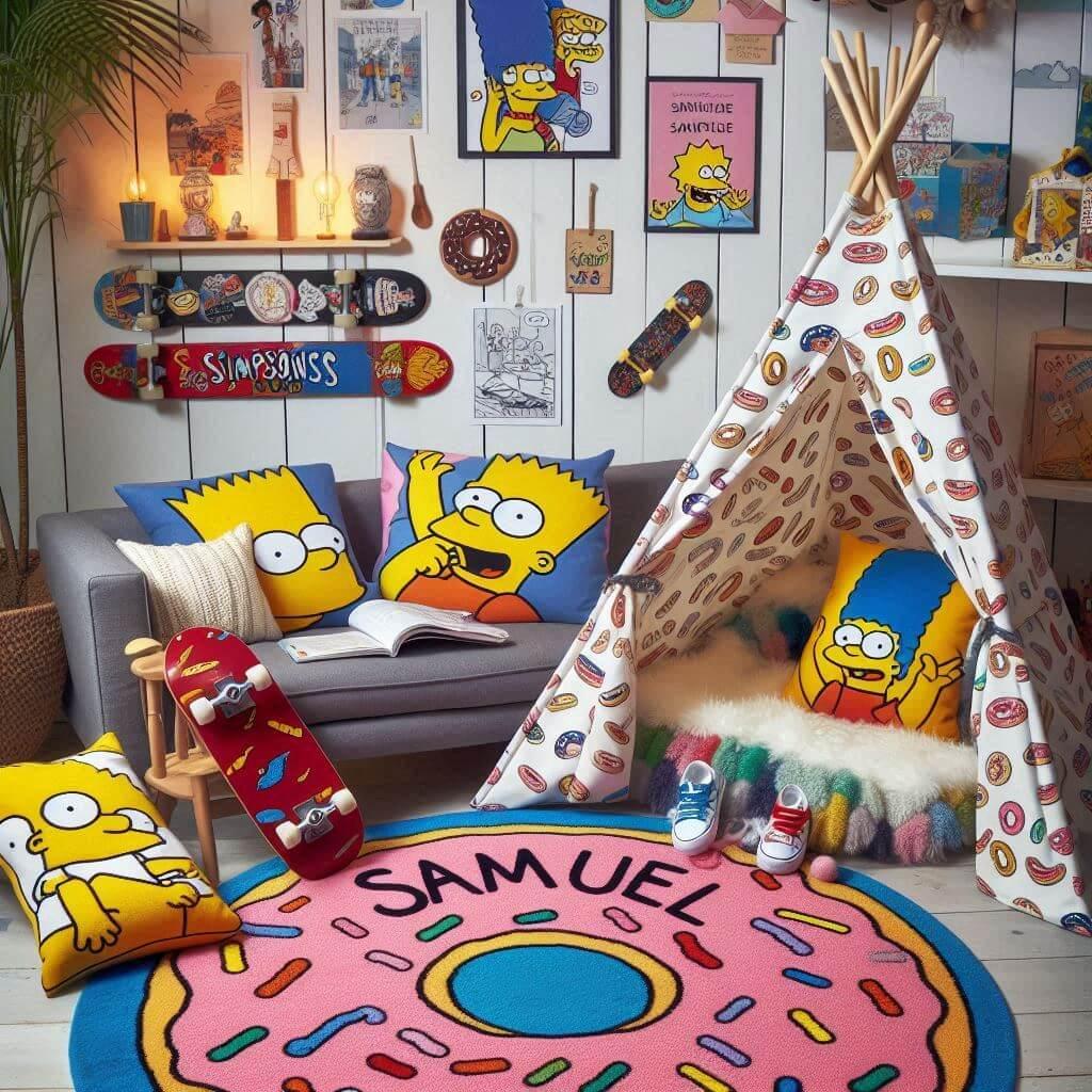 decoration de chambre simpson, prenom samuel