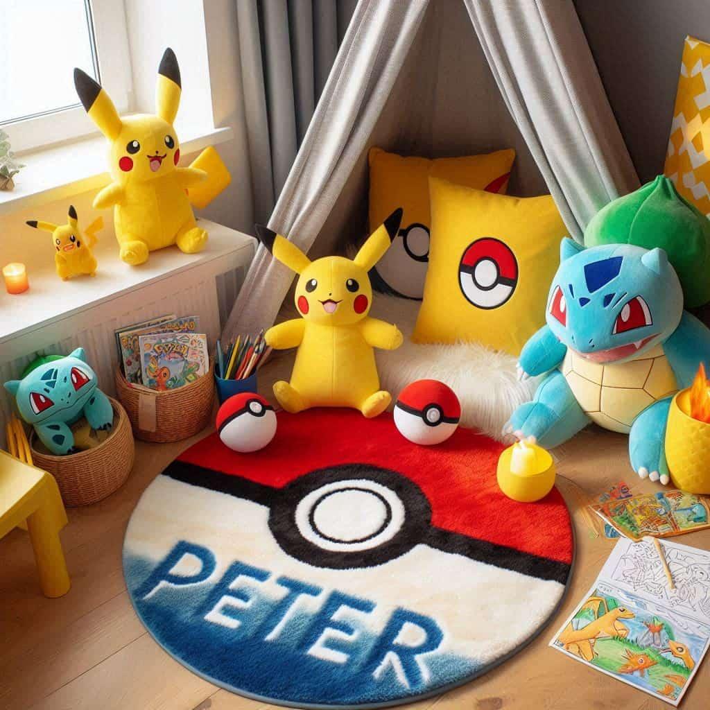 Un coin lecture pour enfant sur le theme de pokemon prenom peter