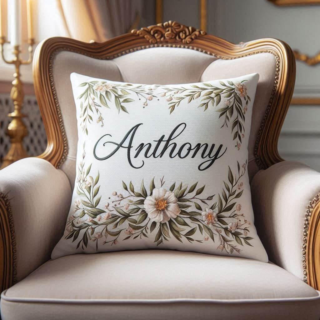 Un coussin avec le prenom anthony
