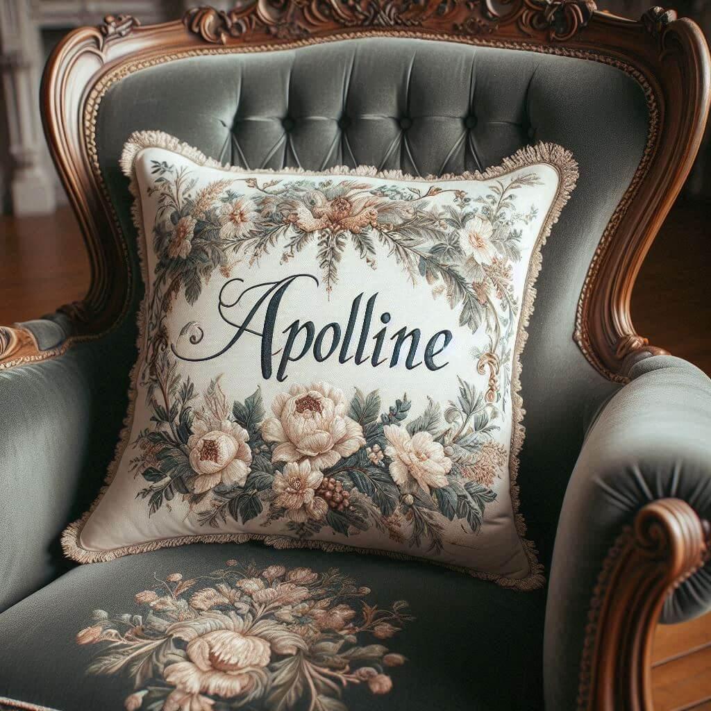 Un coussin avec le prenom apolline