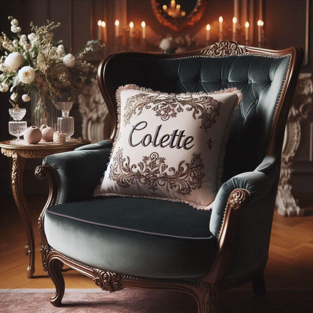 Un coussin avec le prenom colette