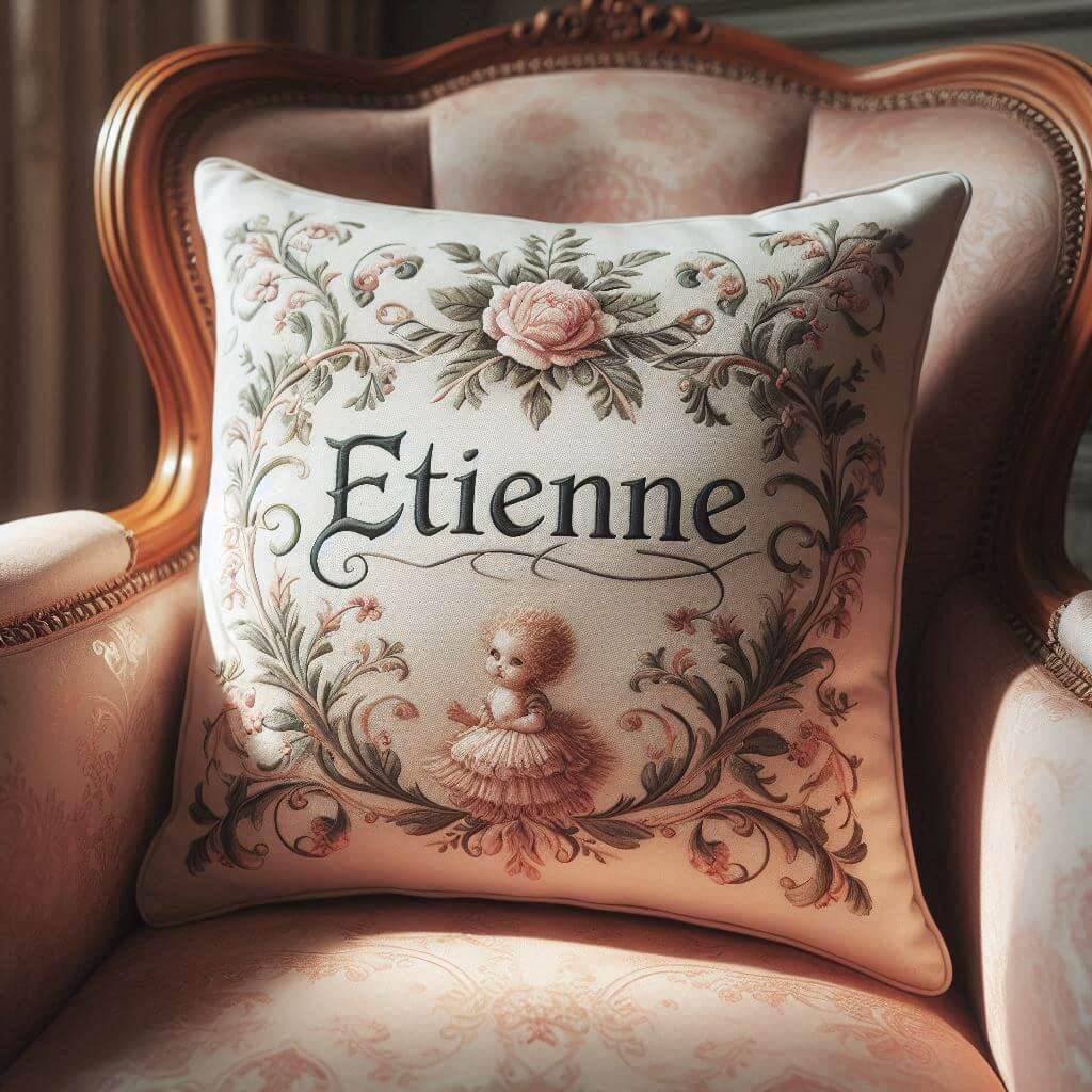 Un coussin avec le prenom etienne
