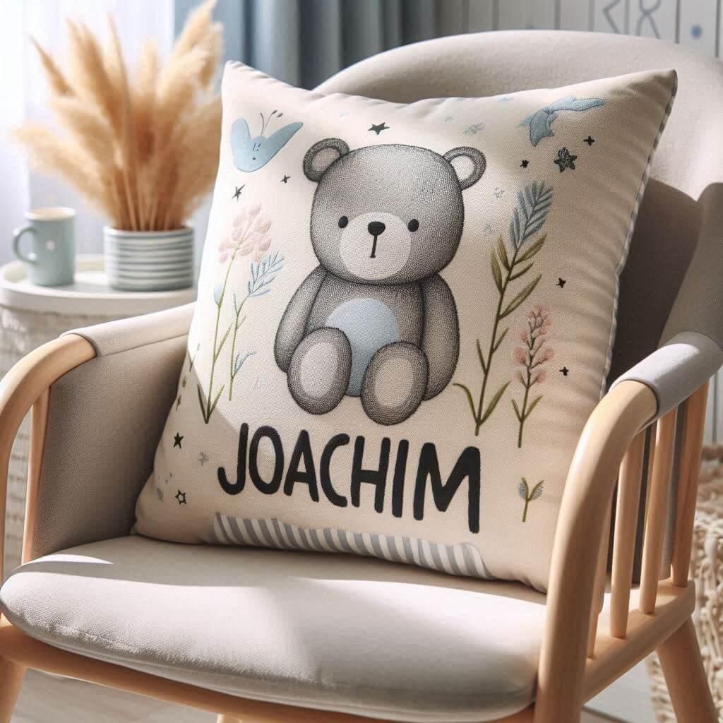 Un coussin avec le prenom joachim