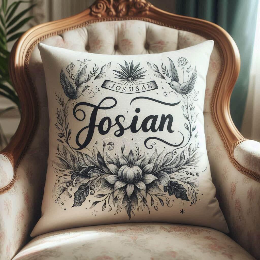 Un coussin avec le prenom josian