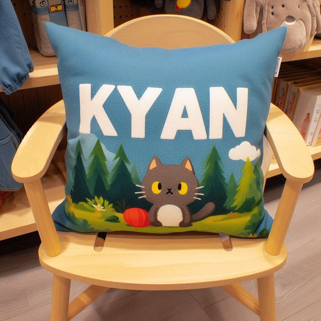 Un coussin avec le prenom kyan