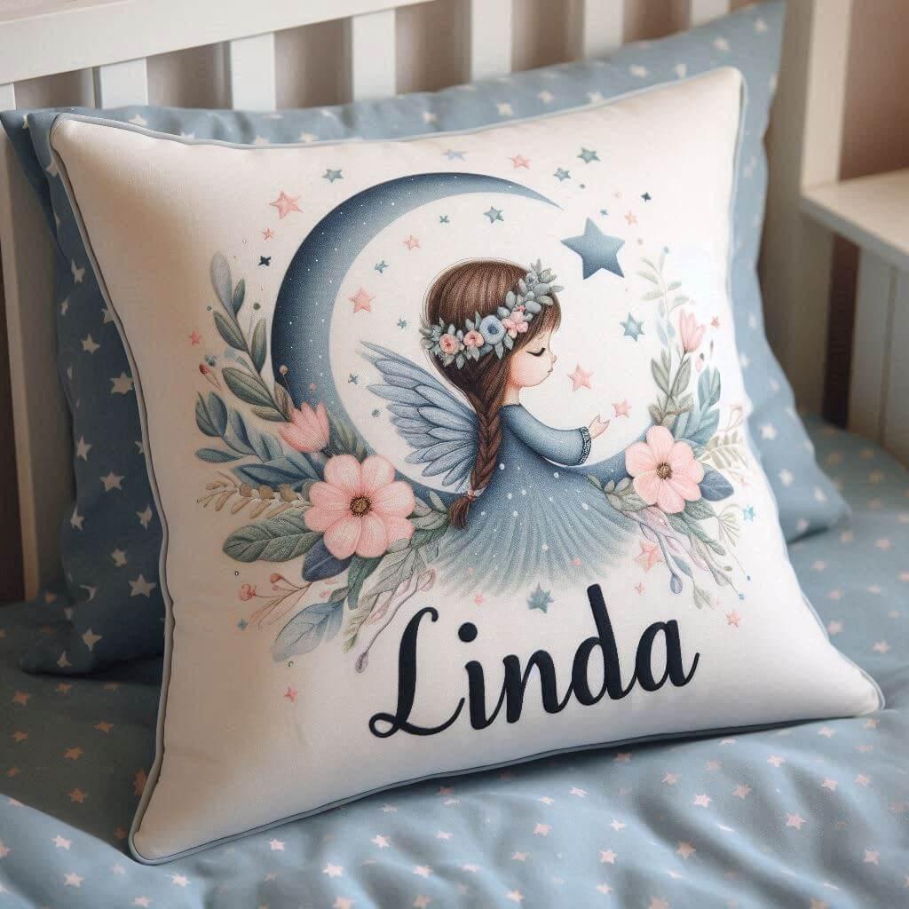 Un coussin avec le prenom linda