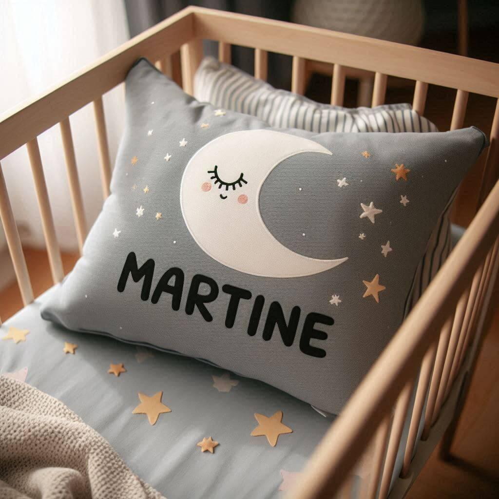 Un coussin avec le prenom martine