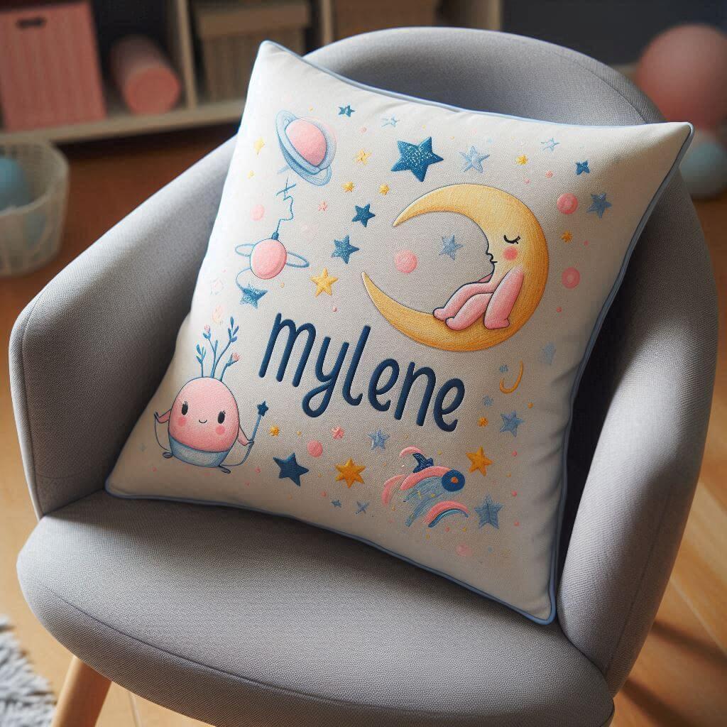 Un coussin avec le prenom mylene