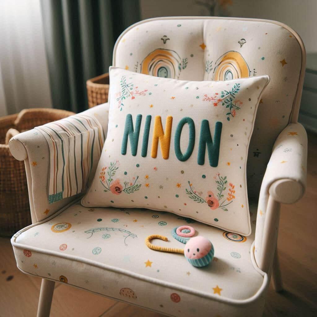Un coussin avec le prenom ninon