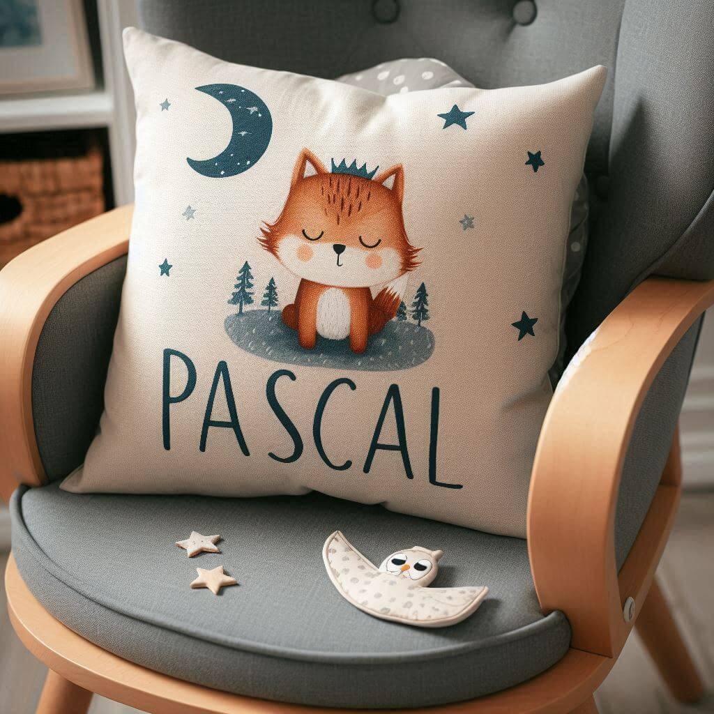 Un coussin avec le prenom pascal