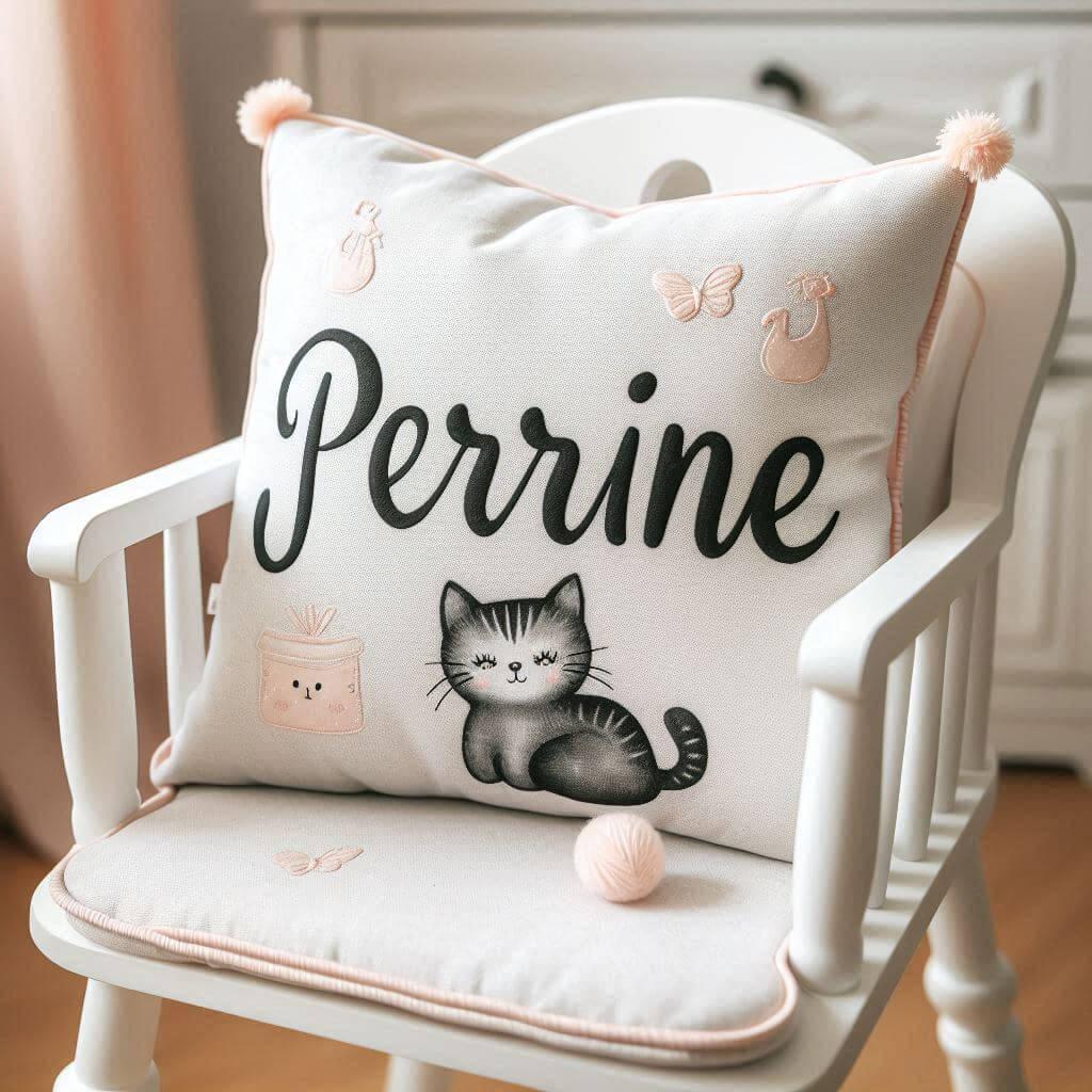 Un coussin avec le prenom perrine
