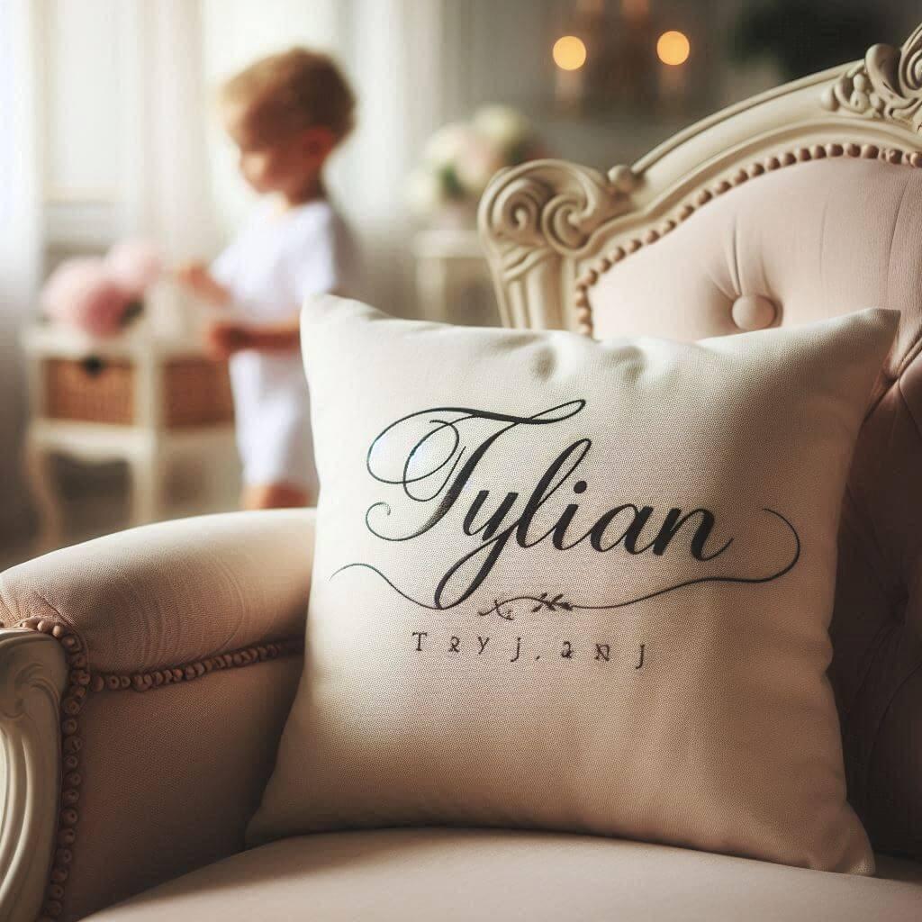 Un coussin avec le prenom tylian