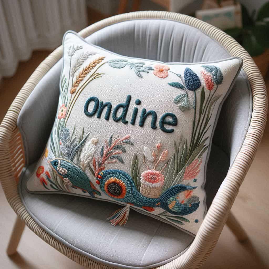 Un coussin personnalise avec le prenom ondine