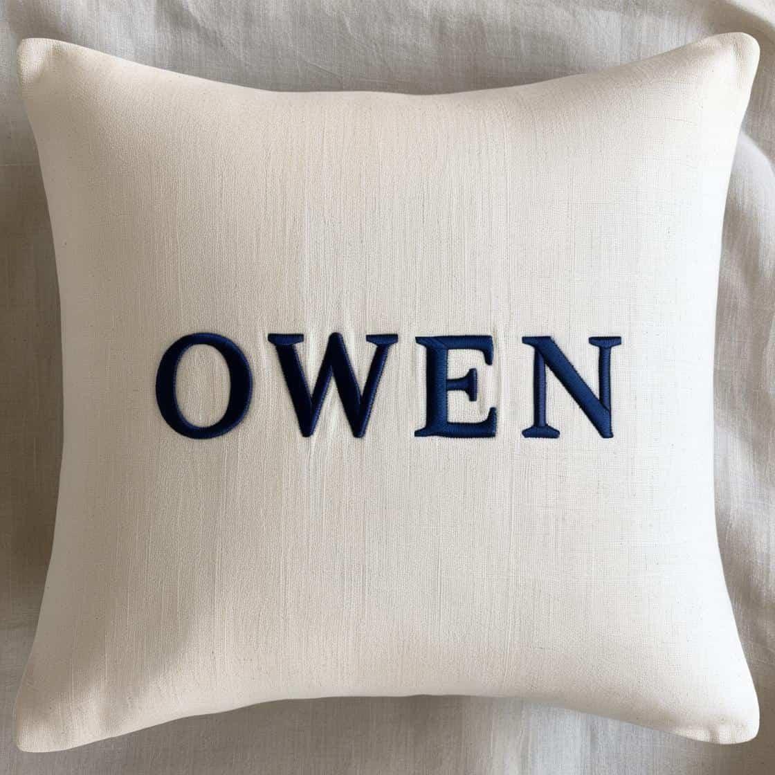 Un coussin personnalise avec le prenom owen