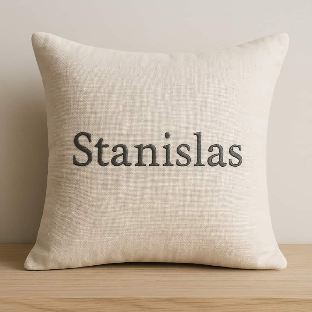 Un coussin personnalise avec le prenom stanislas