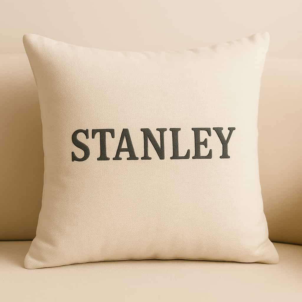 Un coussin personnalise enfant avec le prenom stanley photo professionnelle