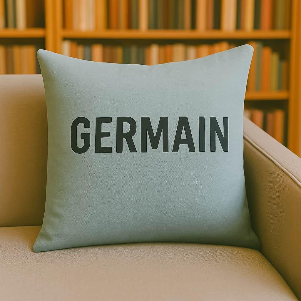 Un coussin tres realiste avec le prenom germain