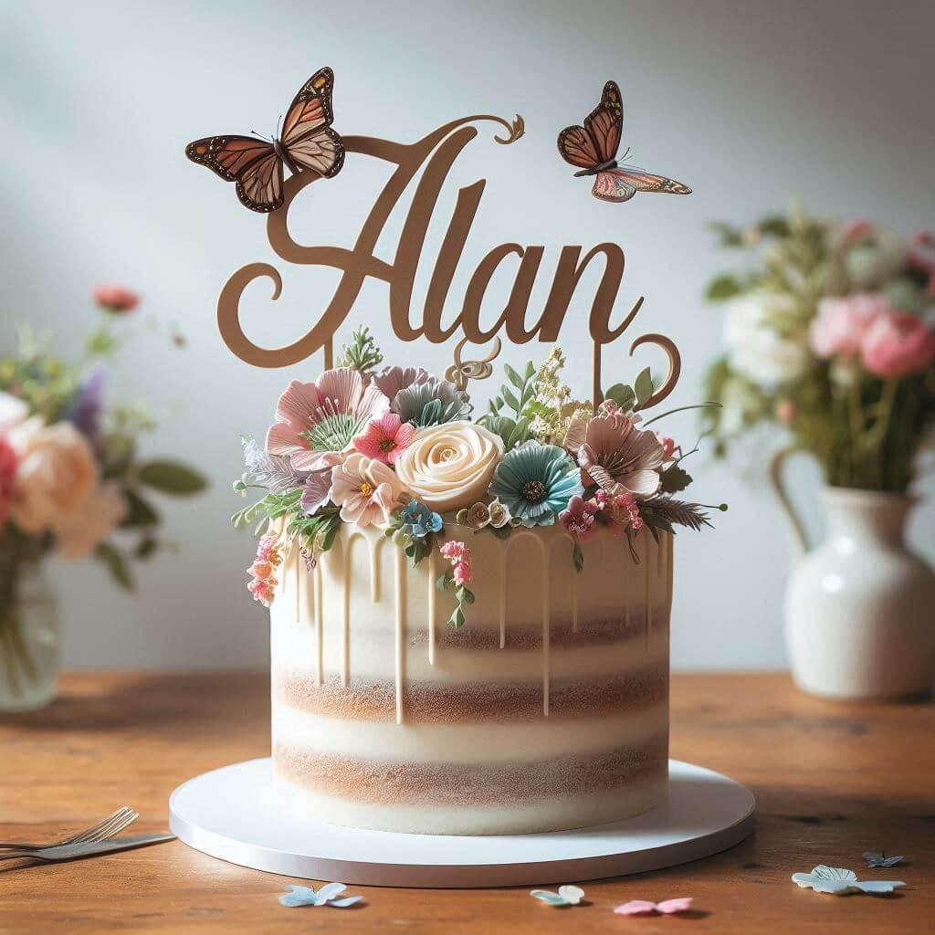 Un gateau personnalise avec le prenom alan