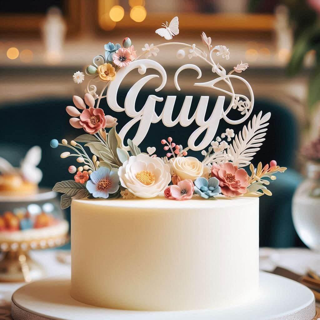 Un gateau personnalise avec le prenom guy