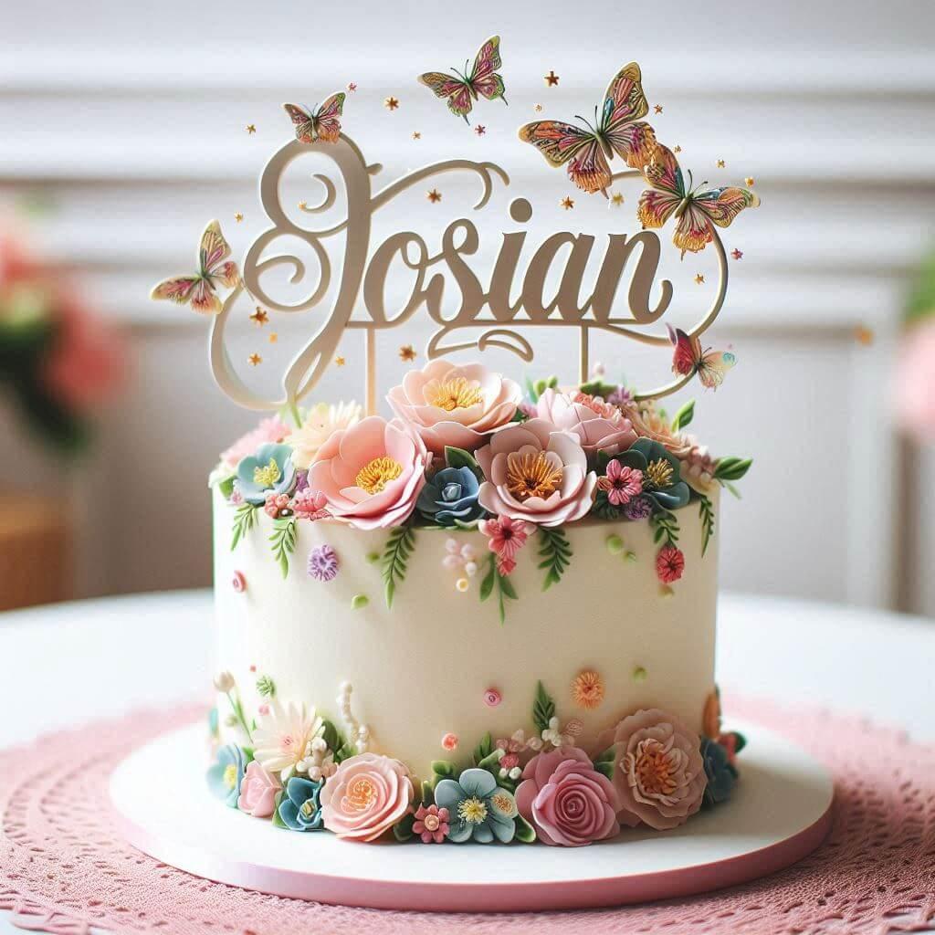 Un gateau personnalise avec le prenom josian
