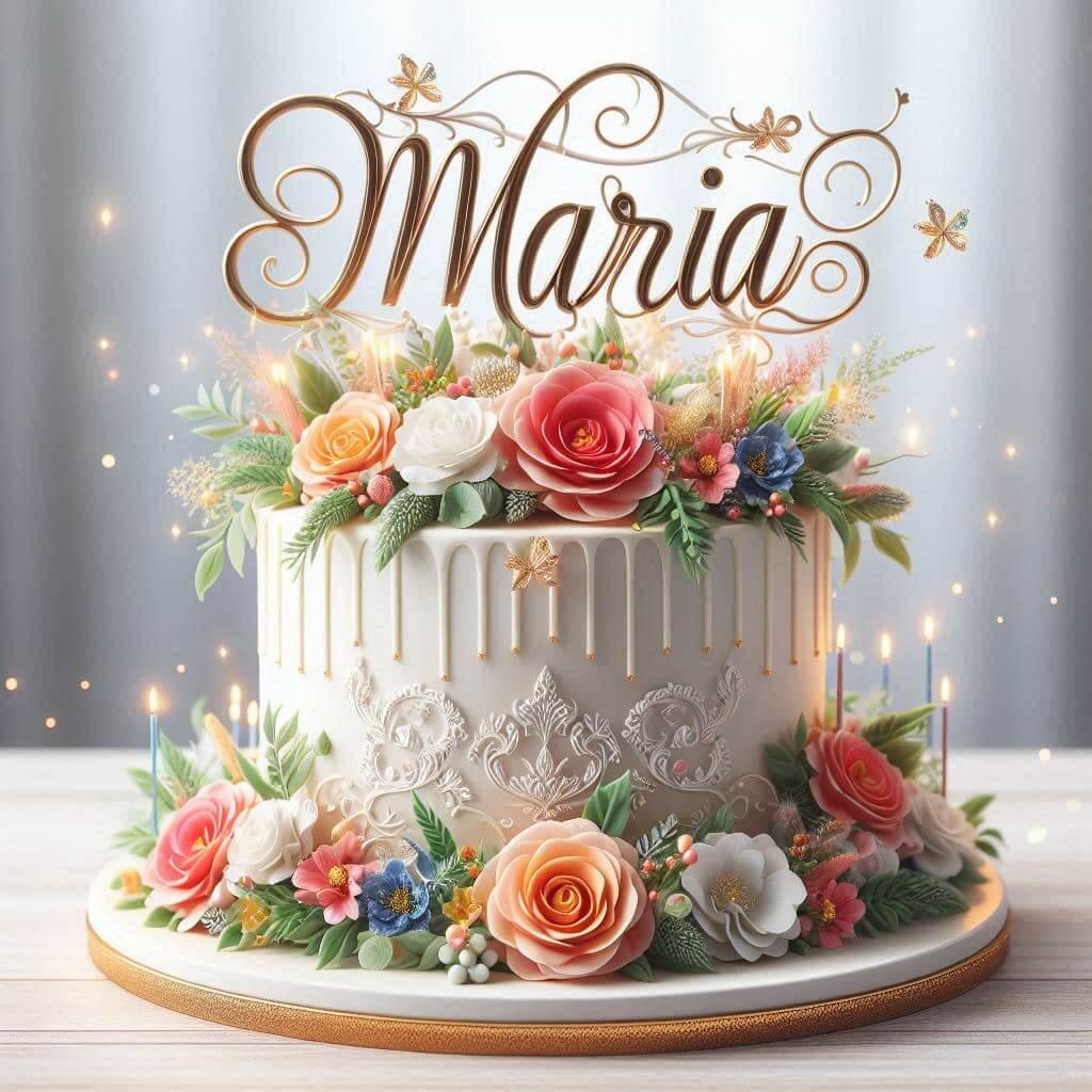 Un gateau personnalise avec le prenom maria