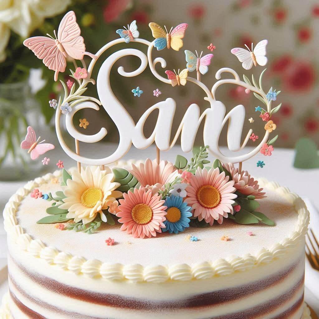 Un gateau personnalise avec le prenom sam
