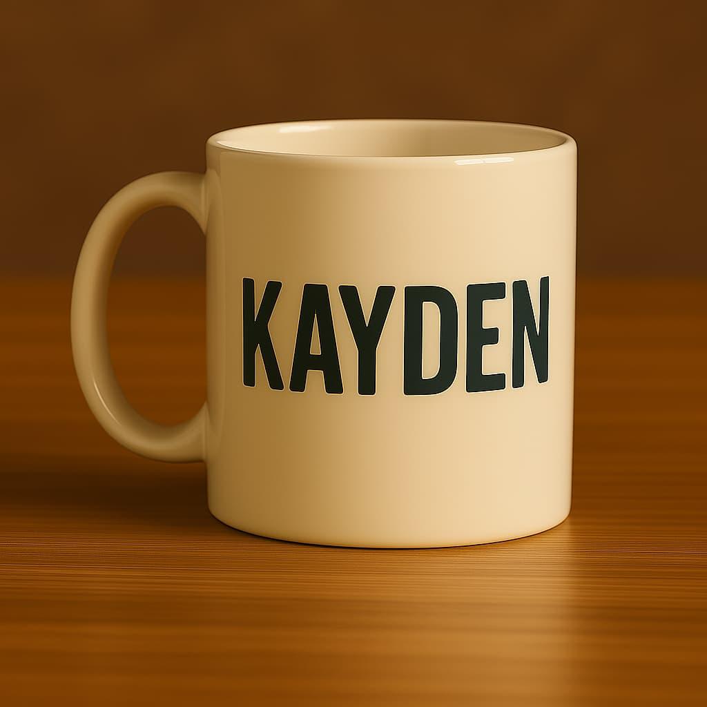 Un mug avec le prenom kayden photo professionnelle