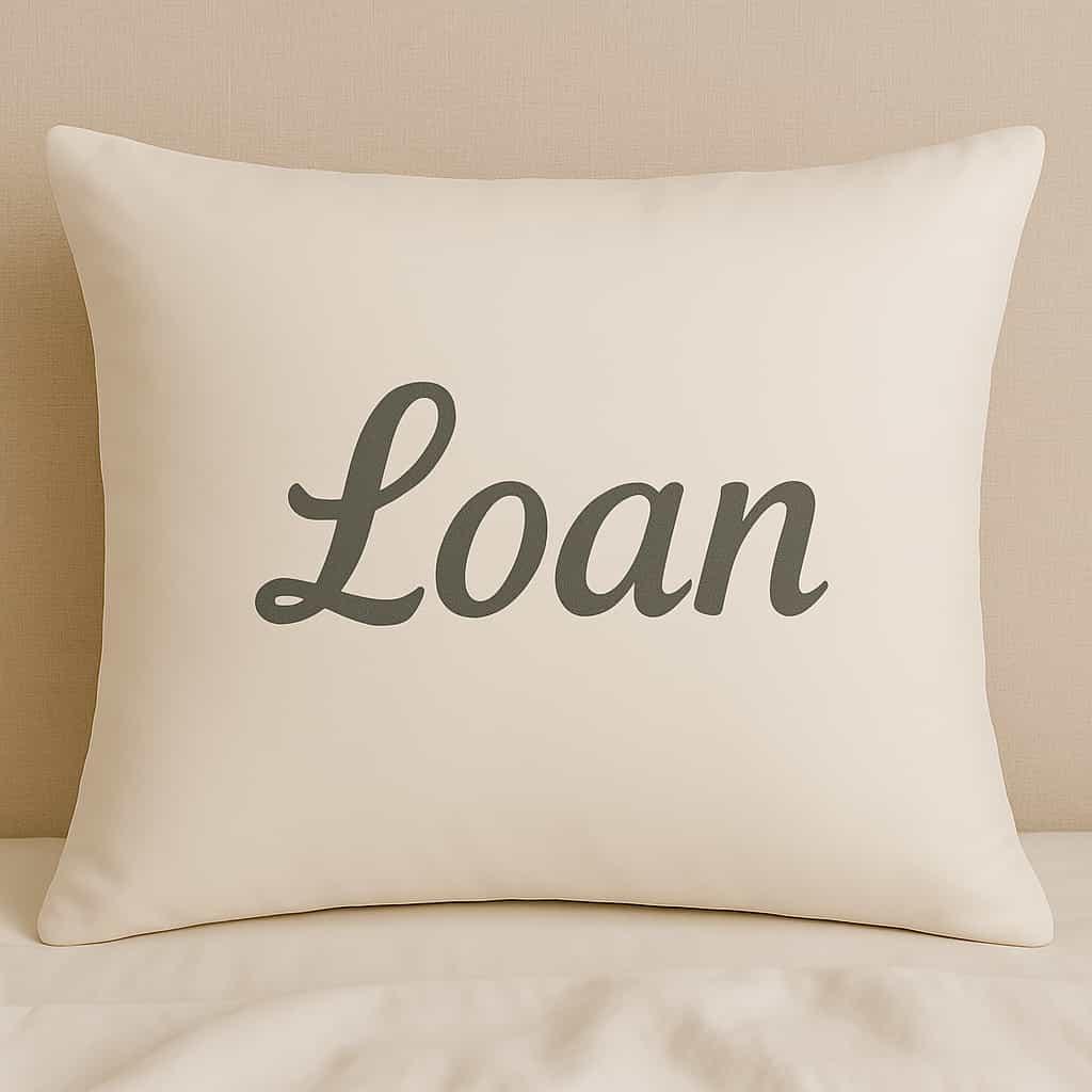 Un oreiller avec le prenom loan