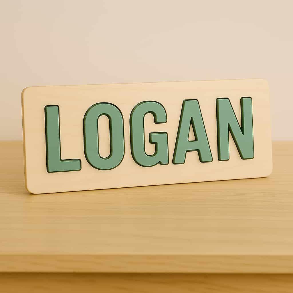 Un puzzle personnalise avec le prenom logan