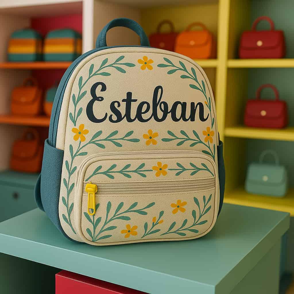 Un sac a dos personnalise avec le prenom esteban