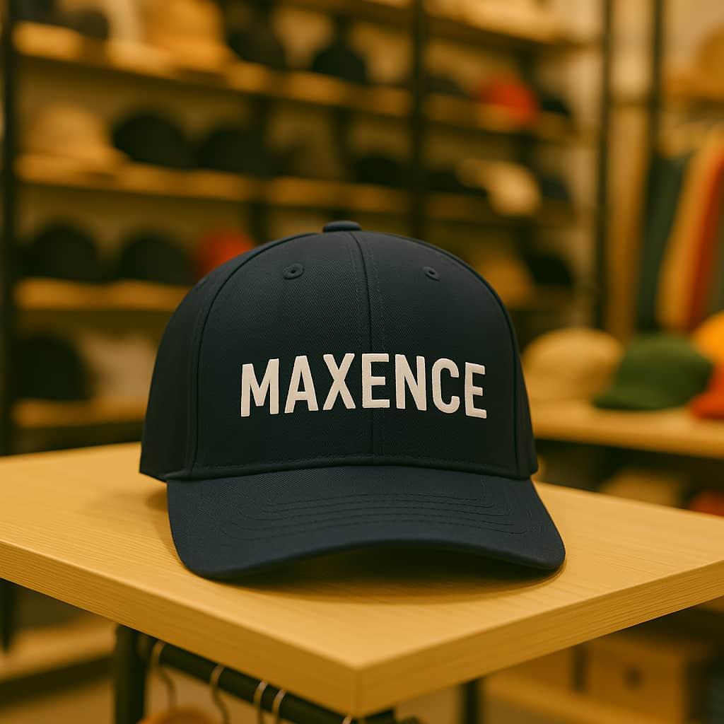 Une casquette personnalisee avec le prenom maxence dans un magasin