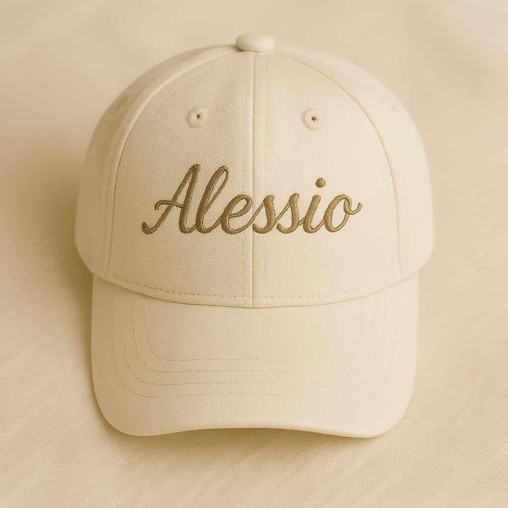 Une casquette pour enfant personnalise avec le prenom alessio