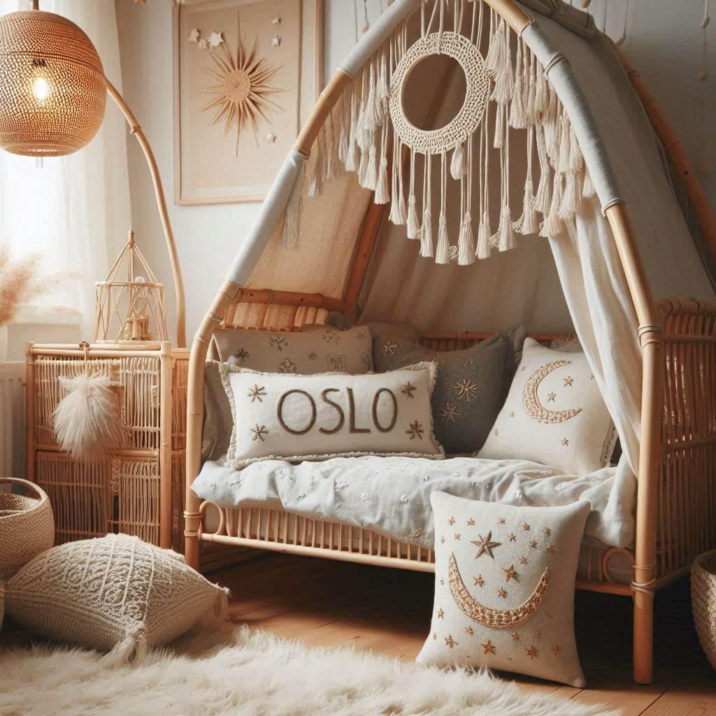 Une chambre de petit garcon qui se nomme oslo, decoration boheme chic