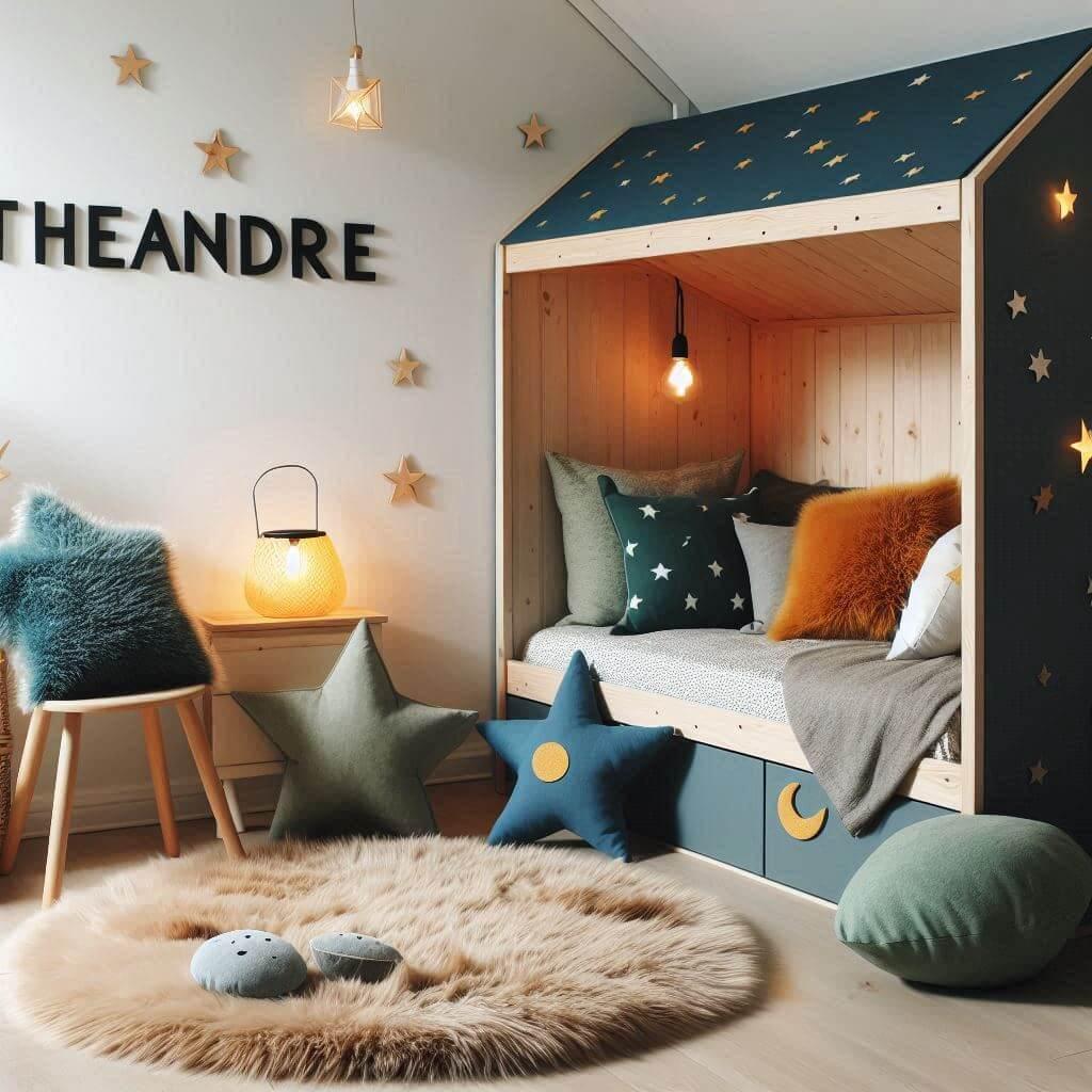 decoration de chambre scandinave, prenom theandre
