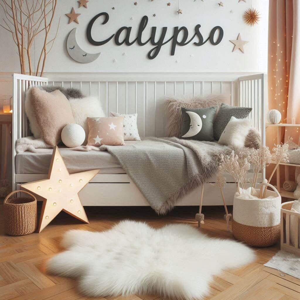 decoration de chambre, style theme sacndinave, avec le prenom calypso