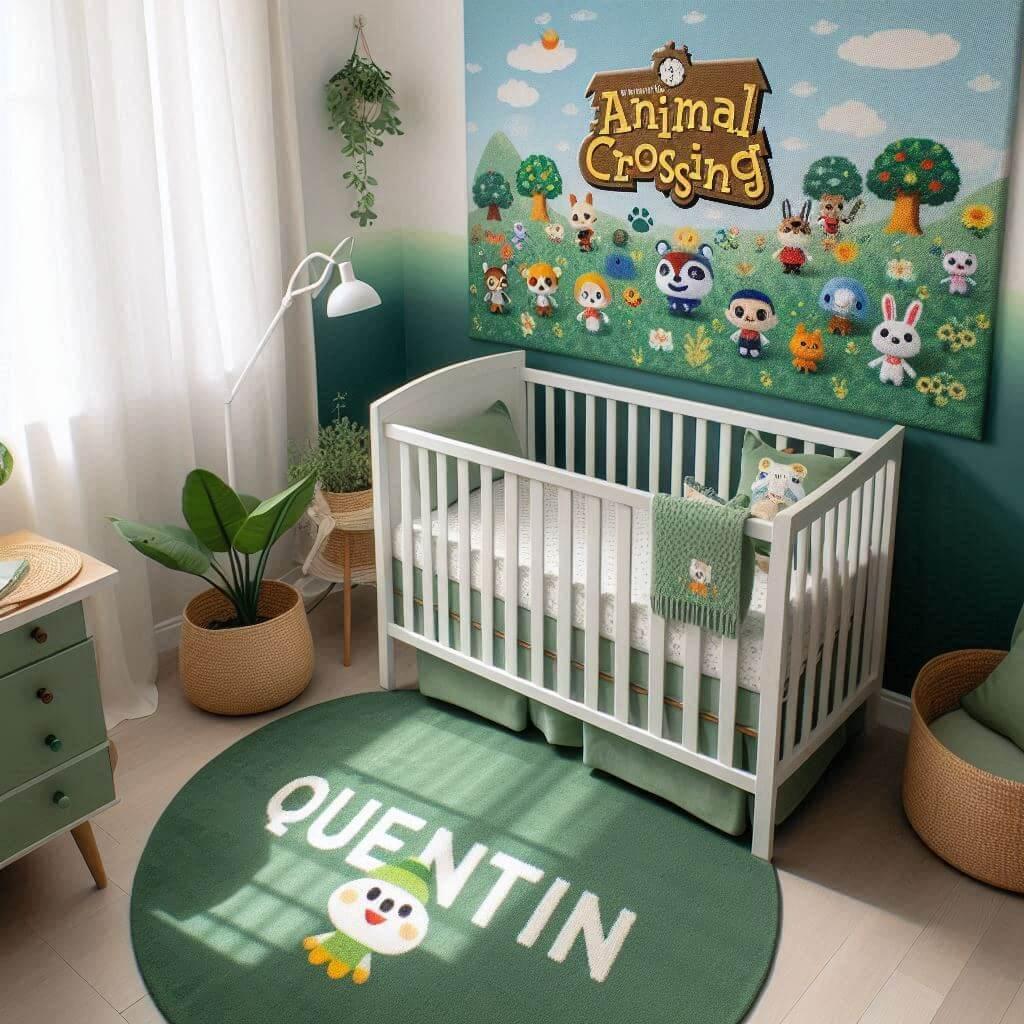 superbe decoration de chambre pour bebe avec le theme animal crossing