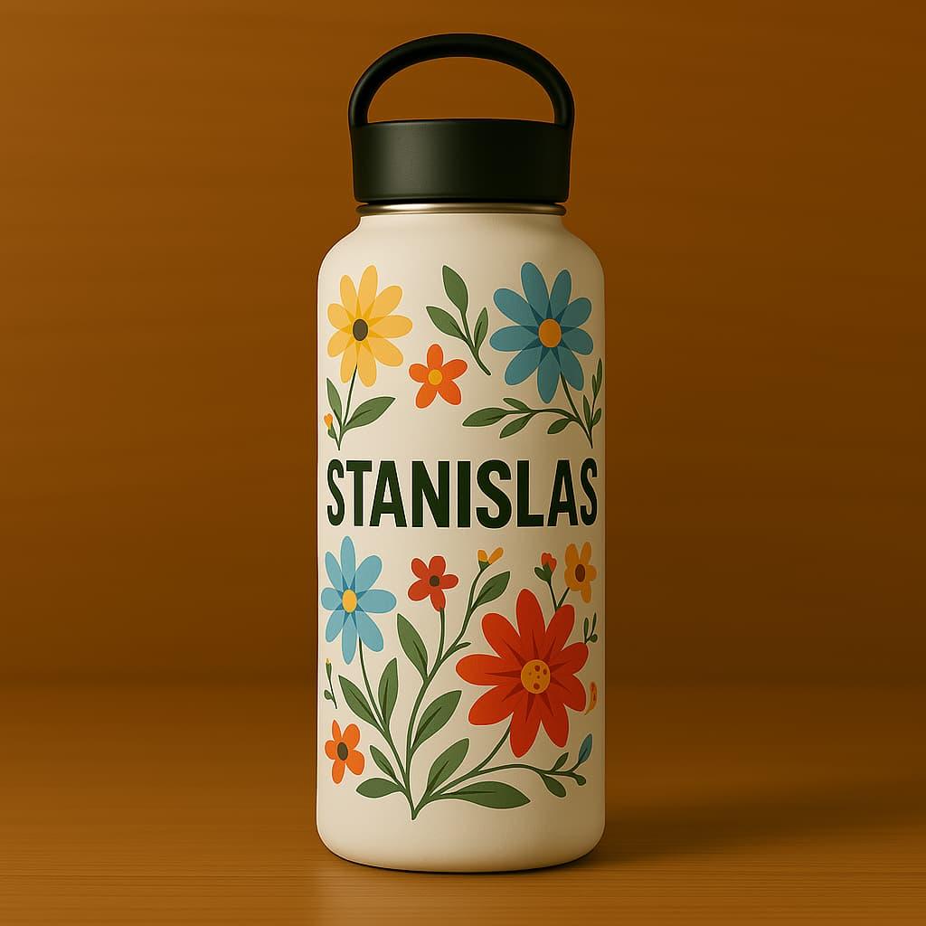 Une gourde avec le prenom stanislas