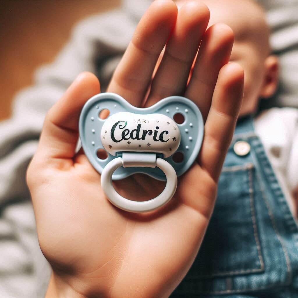 Une sucette pour bebe avec le prenom cedric