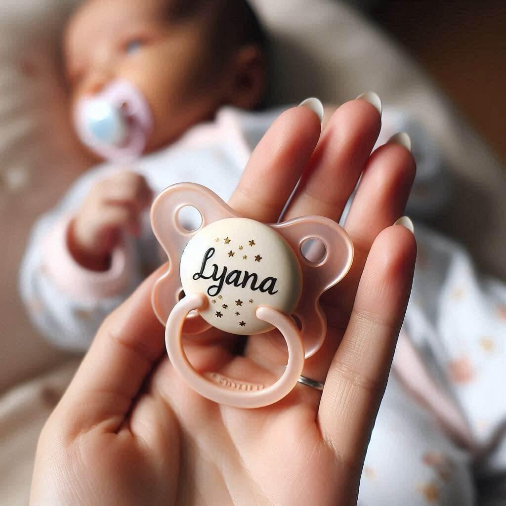 Une sucette pour bebe personnalisee avec le prenom lyana