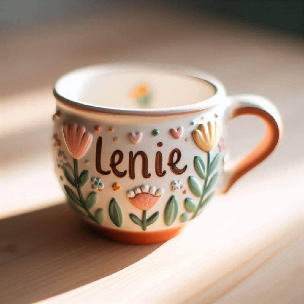 Une tasse pour enfant avec le prenom lenie