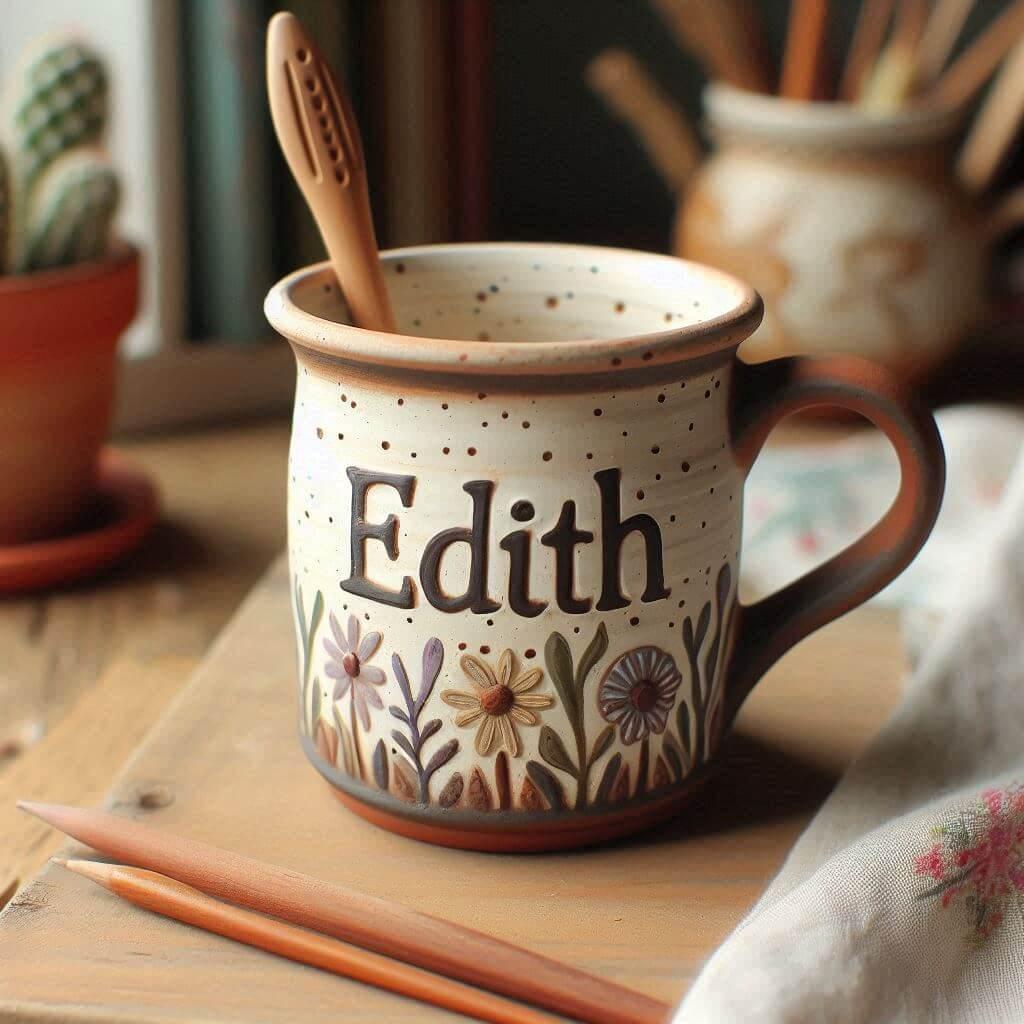 Une tasse pour enfant avec le prenom personnalise edith style poterie