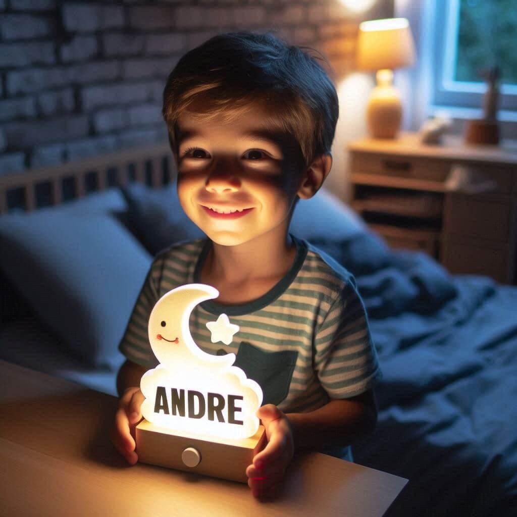 Une veilleuse avec le prenom andre