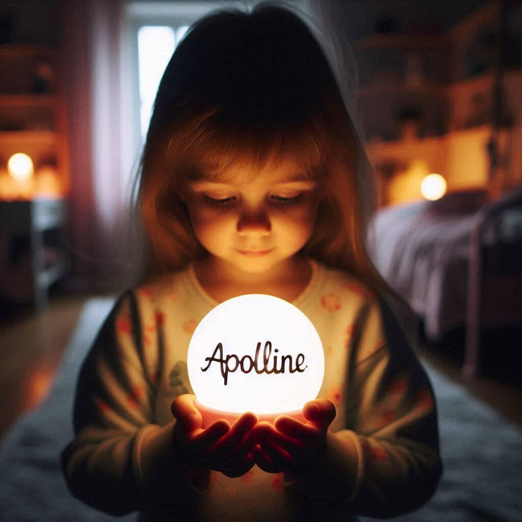 Une veilleuse avec le prenom apolline