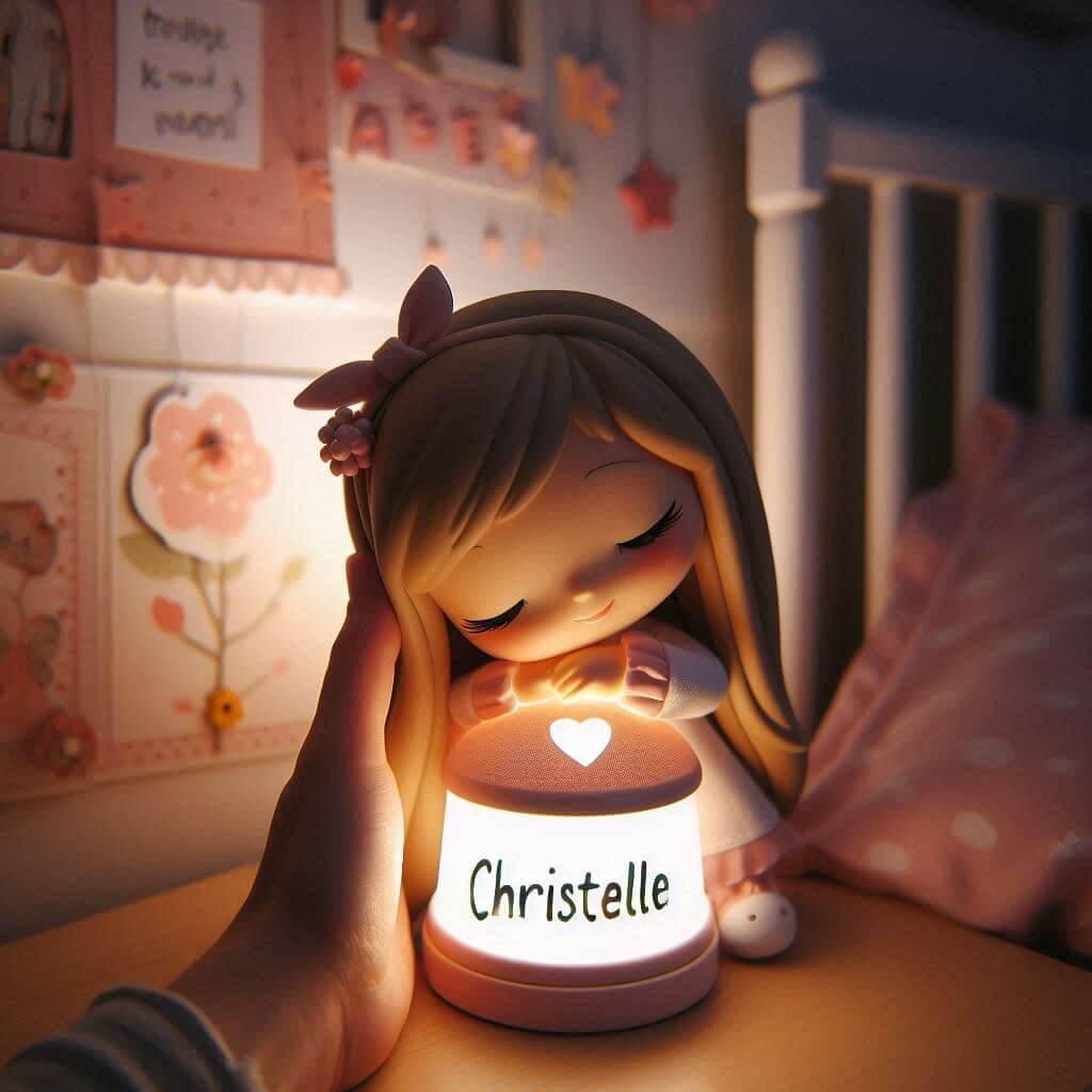 Une veilleuse avec le prenom christelle