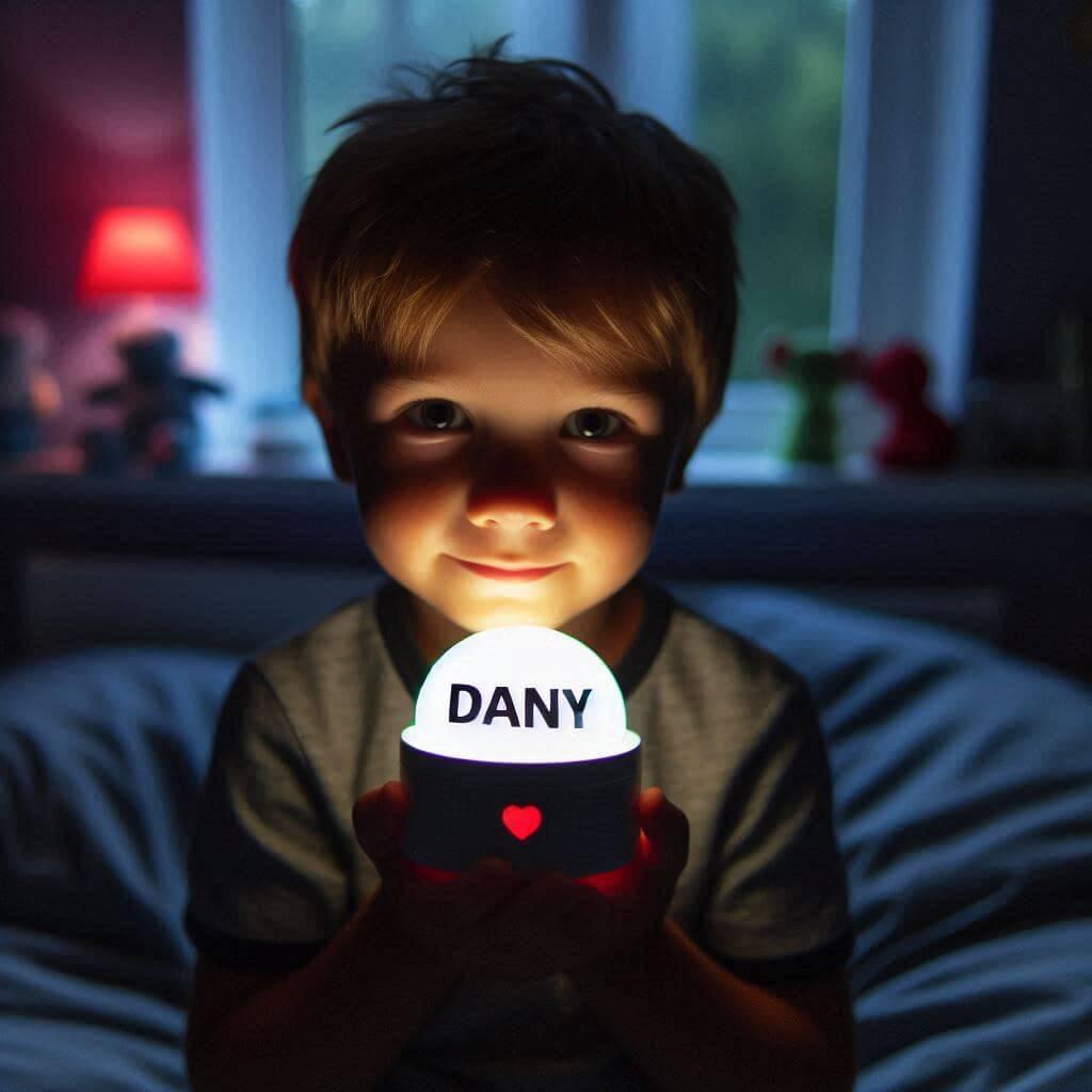 Une veilleuse avec le prenom dany