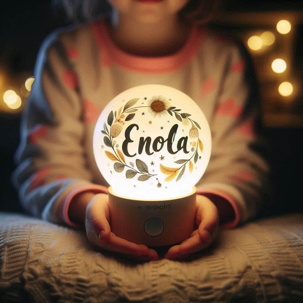 Une veilleuse avec le prenom enola