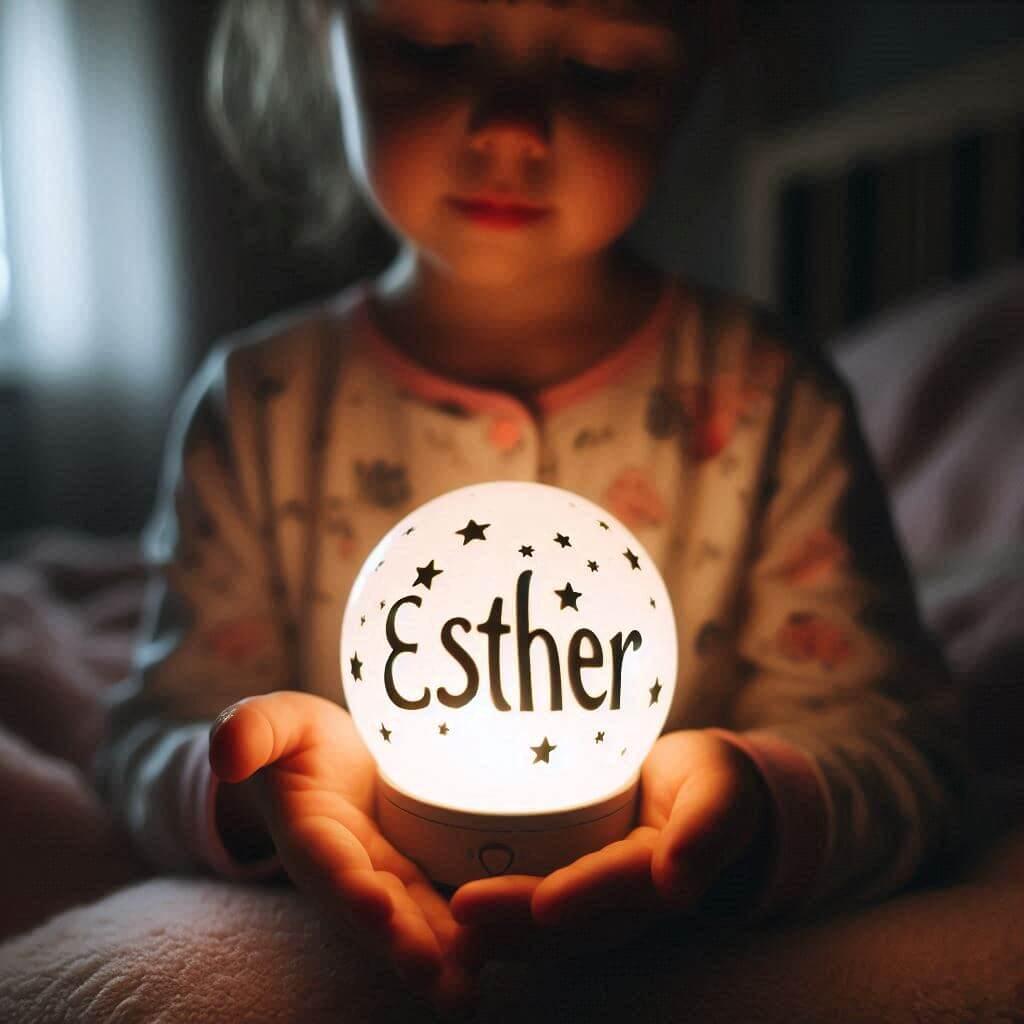 Une veilleuse personnalisée avec le prenom esther