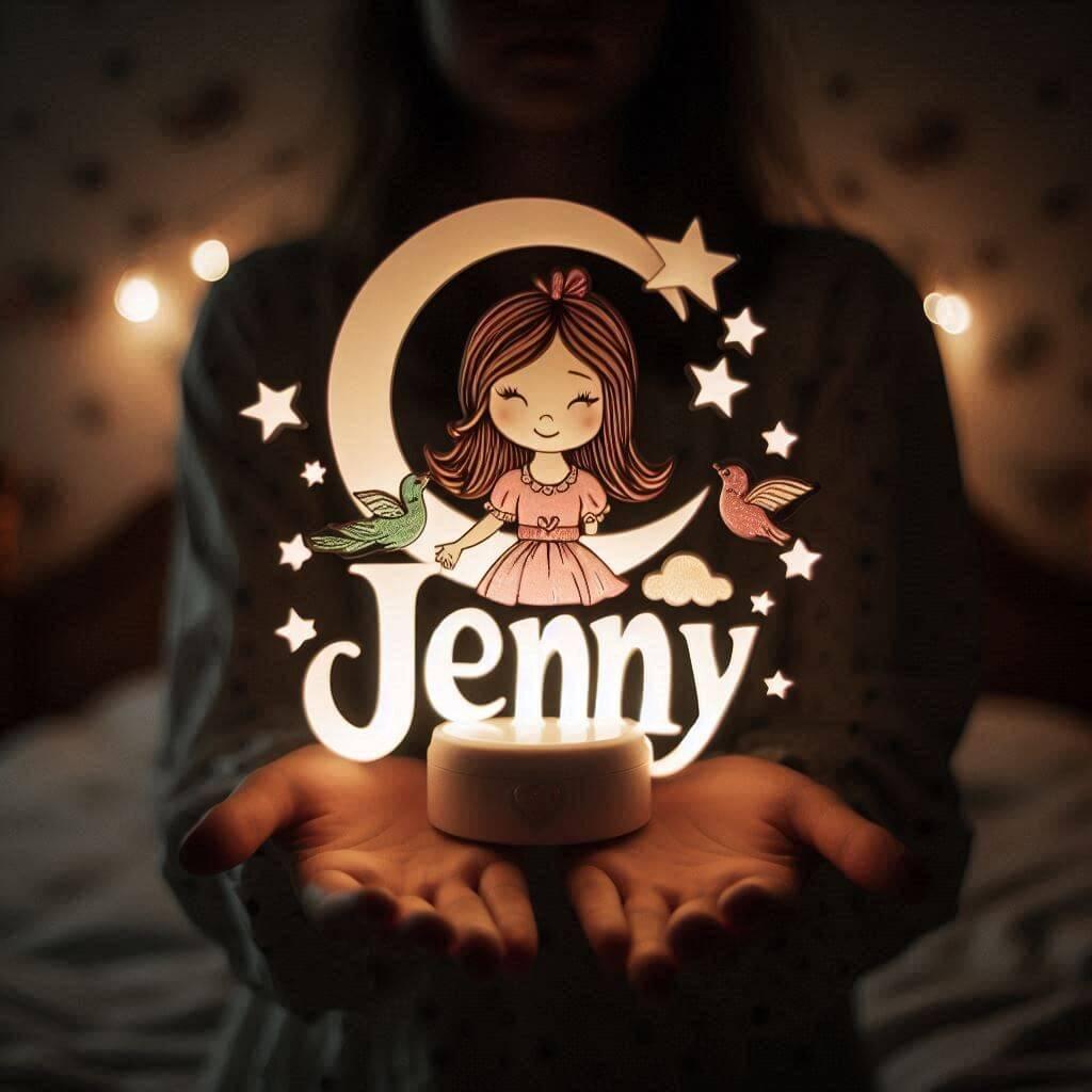 Une veilleuse avec le prenom jenny