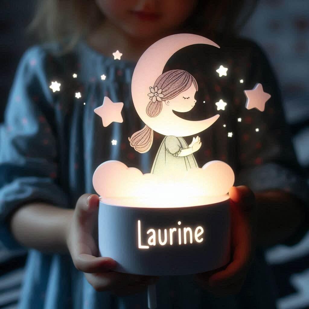 Une veilleuse avec le prenom laurine