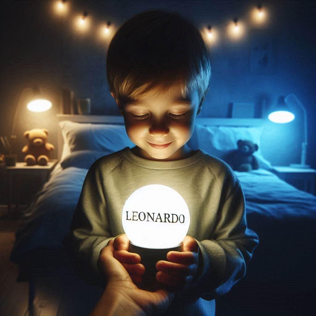 Une veilleuse avec le prenom leonardo